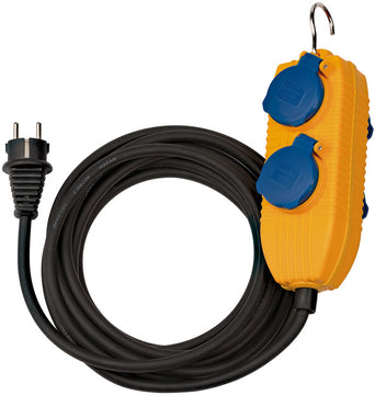 brennenstuhl Powerblock Verlängerungskabel 4fach, 5 m, H07RN-F, gelb/schwarz