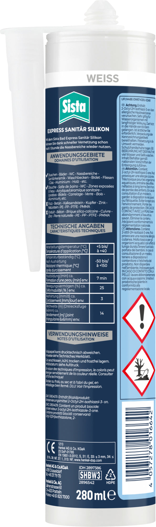 Sista Bad Express Dichtstoff weiß 280 ml von Henkel