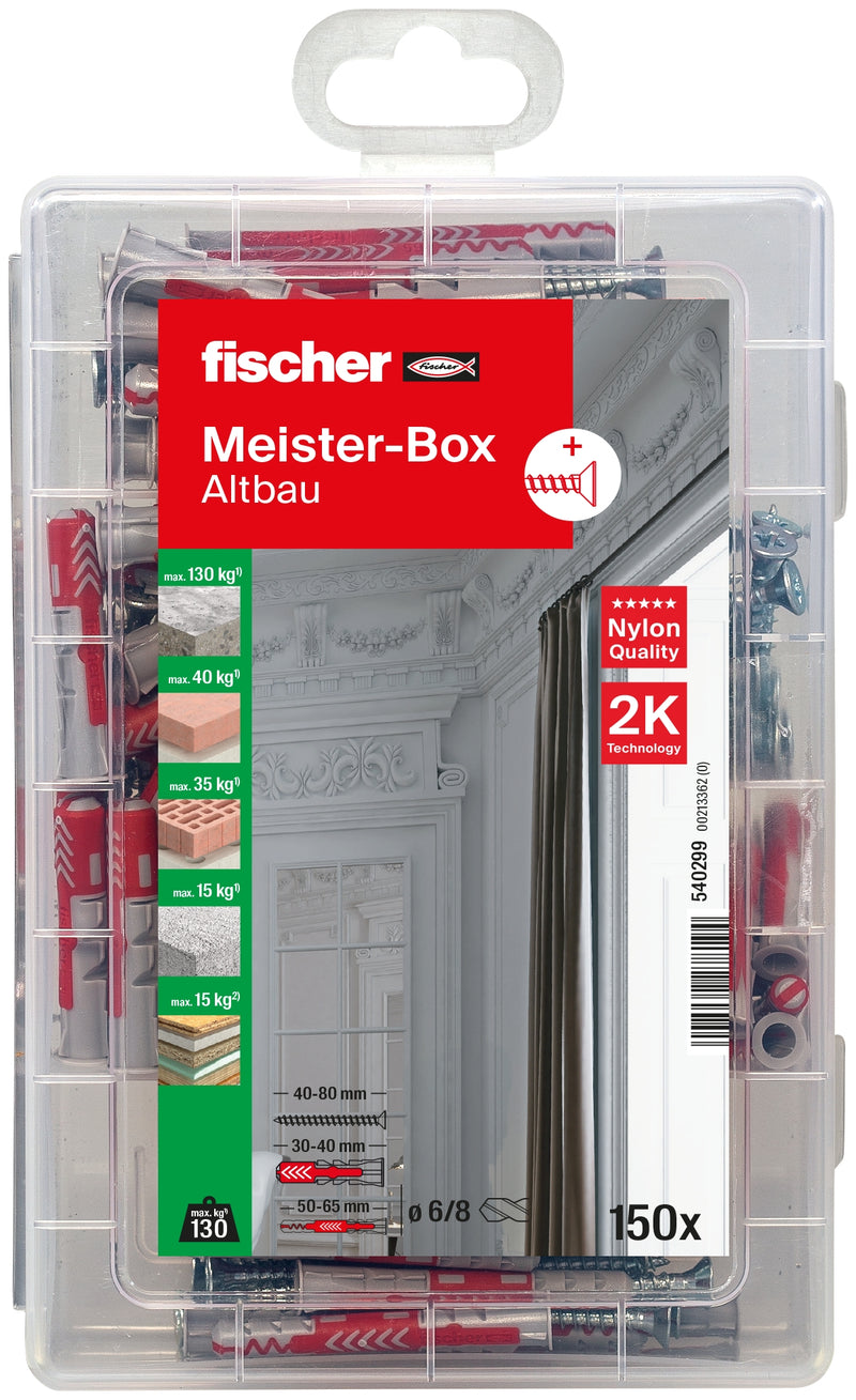 fischer Meister-Box DuoPower Altbau + S Set, 150-tlg