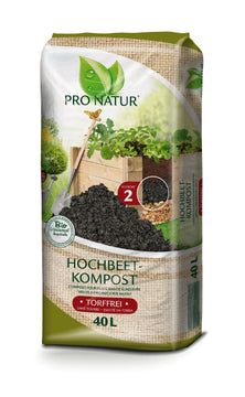 Pro Natur Hochbeet-Kompost 40 l, torffrei, Grünstempel BIO