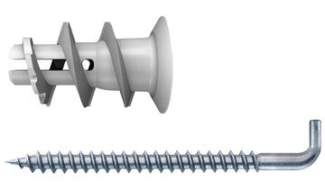 fischer Gipskartondübel GK WH K mit Haken, Nylon, 22 mm