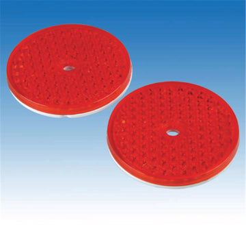 Inter-Union Heckreflektor rund 62 mm, Schrauben & Kleben, rot