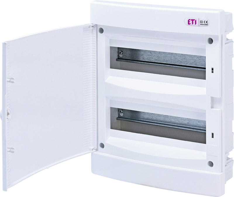 INTER-UNION UP-Verteiler mit Tür, 2x14 Module, weiß, IP33