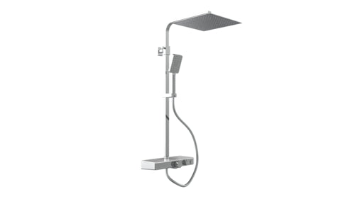 Schütte Ocean Duschsäule chrom/weiß mit Glasablage und Thermostatarmatur
