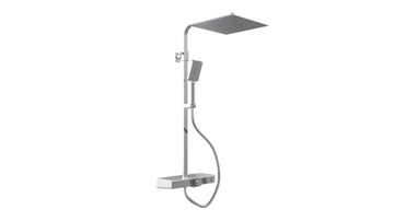 Schütte Ocean Duschsäule chrom/weiß mit Glasablage und Thermostatarmatur
