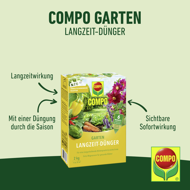 COMPO Garten Langzeit-Dünger EREG 2 kg Feststoffdünger für außen