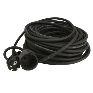UNITEC Gummi-Verlängerung schwarz H05RR-F 3G, 20 m