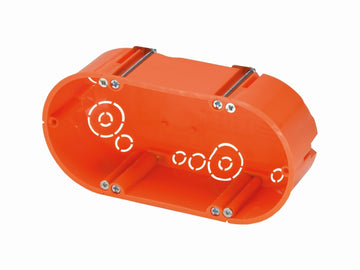 UNITEC Hohlwand-Schalterdose 2-fach 47 mm tief, rund, Kunststoff
