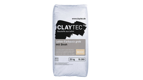 Claytec Lehm-Farbputz grob als Oberputz, 25 kg für Innenwände