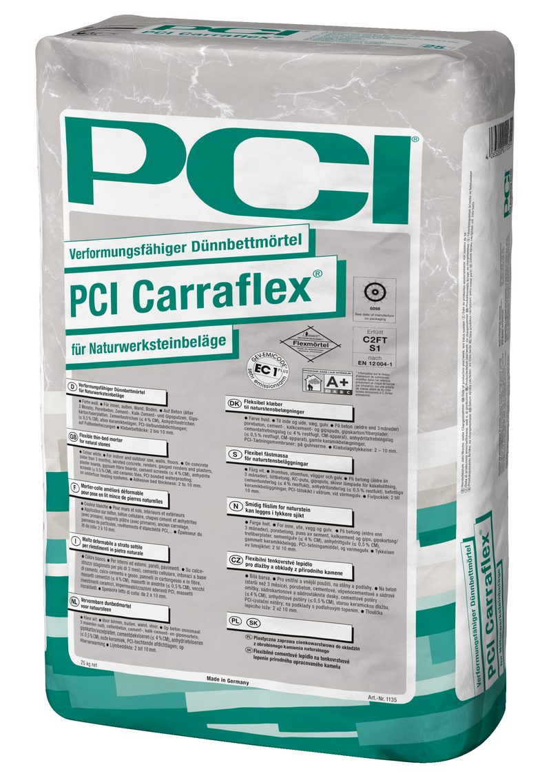 PCI Carraflex Dünnbettmörtel, verformungsfähig, weiß