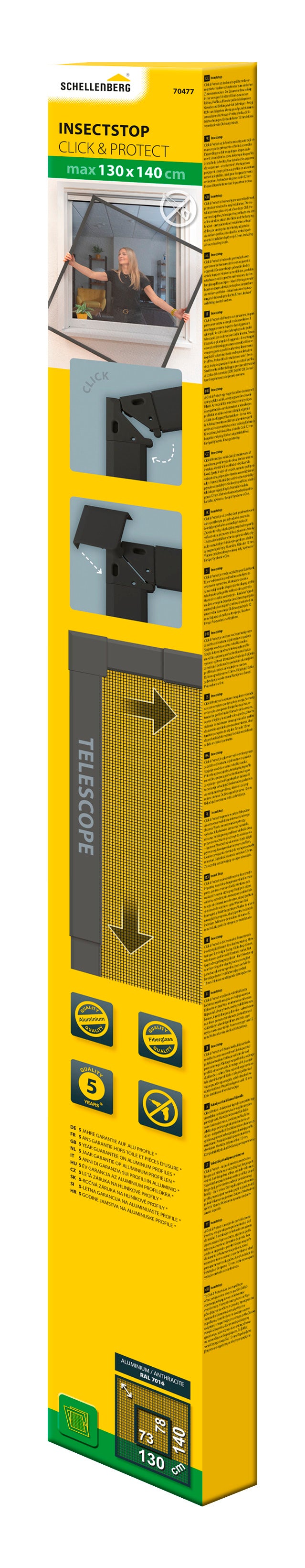 Schellenberg Click Protect Insektenschutzgitter, 130×140 cm
