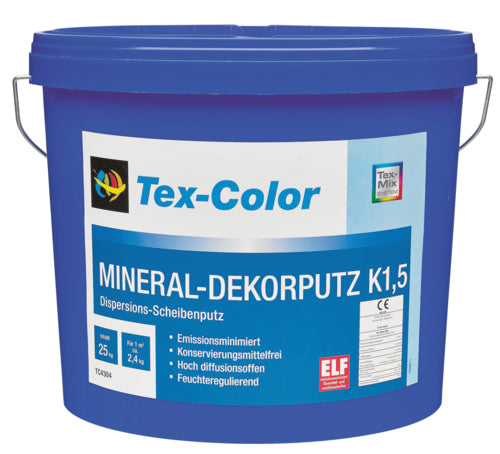 Tex-Color Mineral-Dekorputz weiß, K 1,5, pastös 25 kg