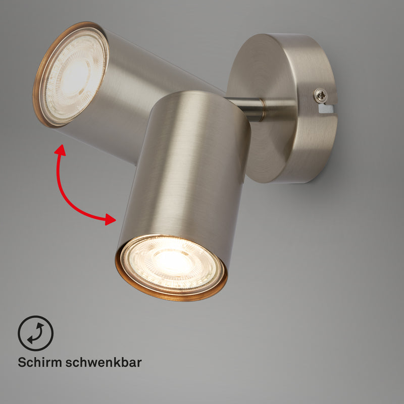 BRILONER Leuchten Spotleuchte Matt-Nickel 1xGU10