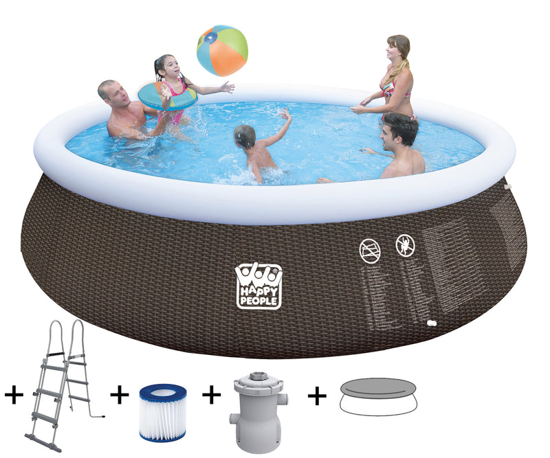 WEHNCKE Quick-Up-Pool Aufstellpool im Rattan-Design