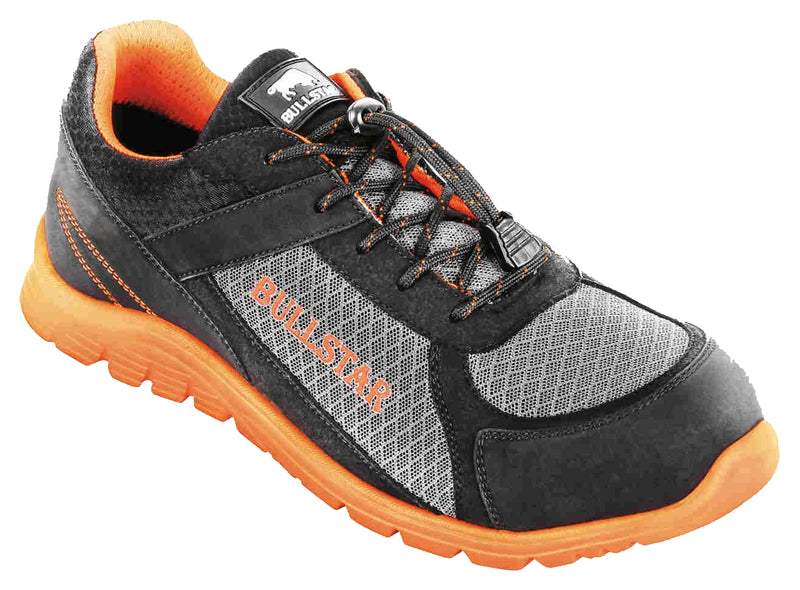 Bullstar Sicherheitshalbschuh S1P schwarz/orange, Schnürschuh