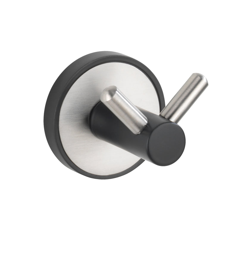 WENKO UV-Loc Wandhaken Duo Udine aus Edelstahl, schwarz matt