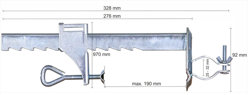 Schneider Schirme Balkonklammer aus verzinktem Stahl für Sonnenschirme, Länge 41 cm