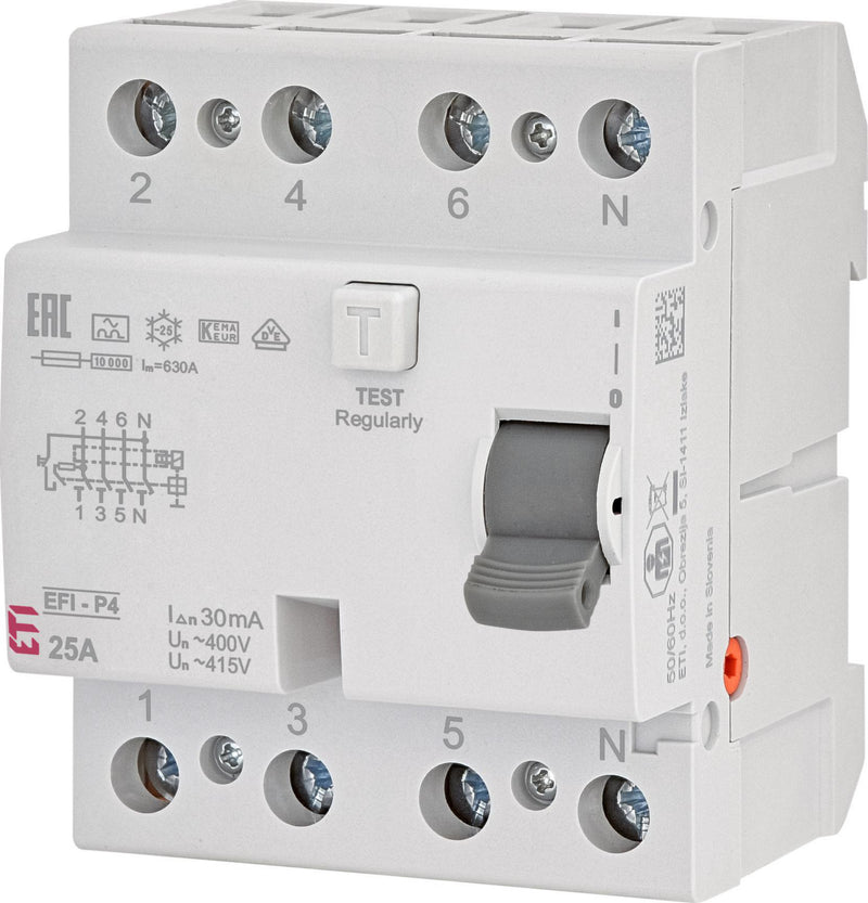INTER-UNION Fehlerstrom-Schutzschalter 4-polig 25 A 30 mA