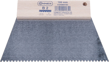Conmetall Meister Zahnspachtel 180 mm Z. B2, Rund-Zahnung, Holz/Stahl