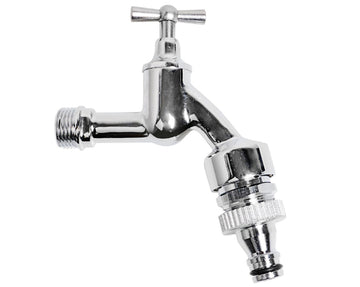 Schütte MS Auslaufventil 1/2"AG x Gardena Click chrom, Knebelgriff