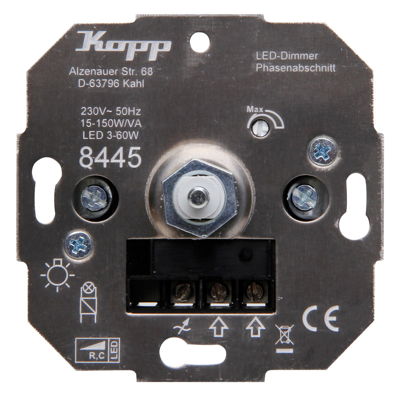 Kopp LED Dimmer Sockel 3-50 W Phasenabschnitt, Unterputz (UP)