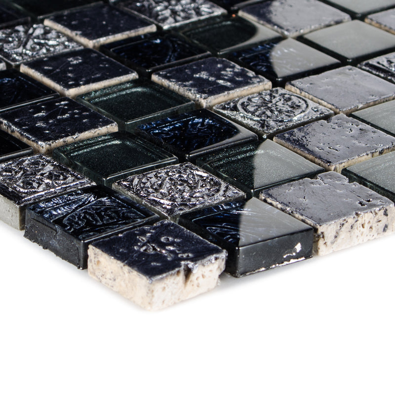 EURO STONE KOMBI Mosaik Maya Blue, Wandmosaik 30 x 30 cm