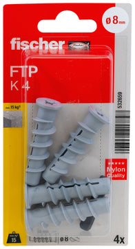 fischer Turbo Porenbetondübel FTP K 4, Nylon, 50 mm
