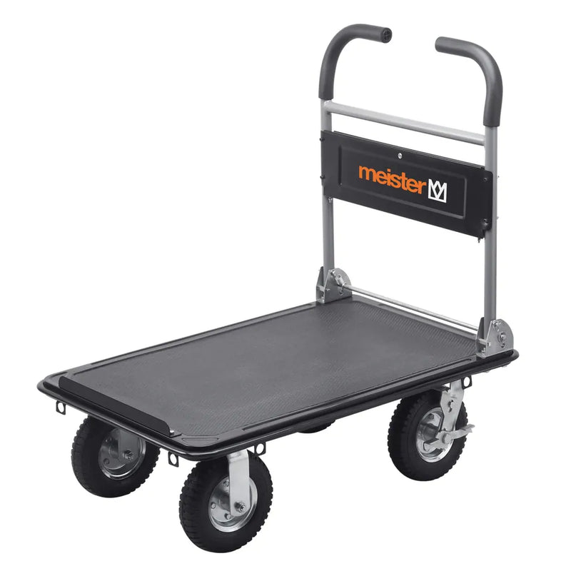 MEISTER Transportwagen 300 kg, Ladefläche Stahl; schwarz mit Gummirädern