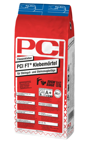 PCI FT-Klebemörtel, Fliesenkleber Zement, grau, 5 kg Beutel für Boden & Wand