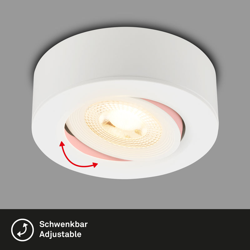 BRILONER Leuchten Aufbauleuchte LED dimmbar flach weiß