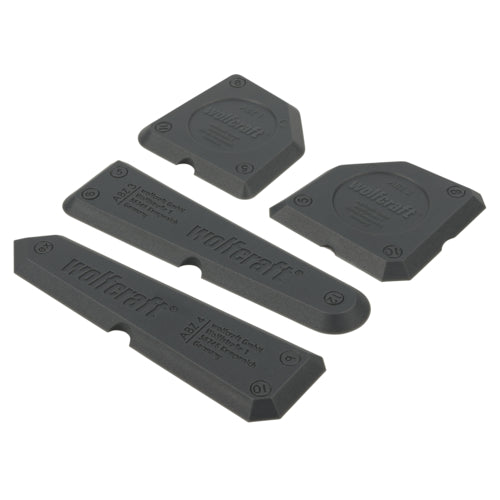 Wolfcraft Silikonabzieher-Set 4-teilig, Abziehlippe aus TPU grau