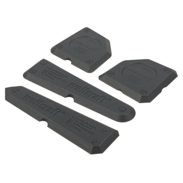 Wolfcraft Silikonabzieher-Set 4-teilig, Abziehlippe aus TPU grau