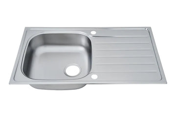 respekta Dallas Einbauspüle Edelstahl silber, 860 x 500 x 170 mm, mit Garnitur