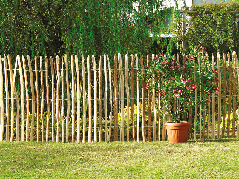 Joda® RUSTIK-ROLLZAUN Staketenzaun aus Holz, naturbelassen, Haselnuss