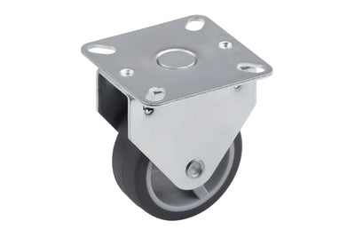 MEISTER Bockrolle grau mit Platte, TPE/PP, Ø50 mm, Traglast 40 kg