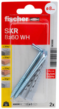 fischer Langschaftdübel SXR WH K, Nylon, 2 Stück