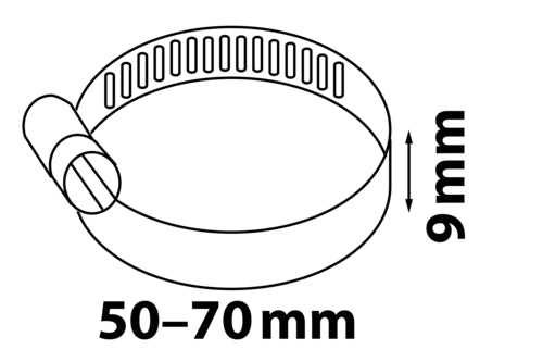 Schütte Schlauchklemme, 9 mm Bandbreite Edelstahl