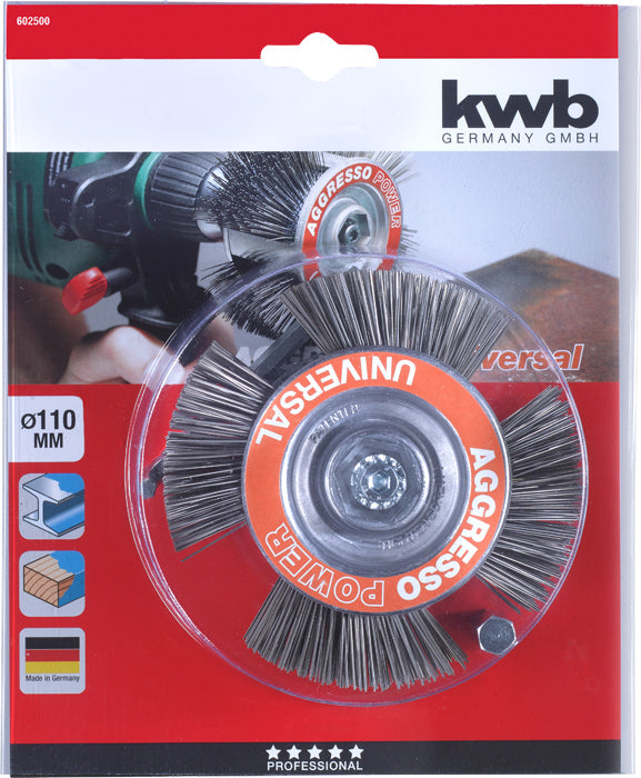 kwb DIY Uni-Bürstensatz Aggressive Power Rundbürste Ø110 mm, 3-teilig