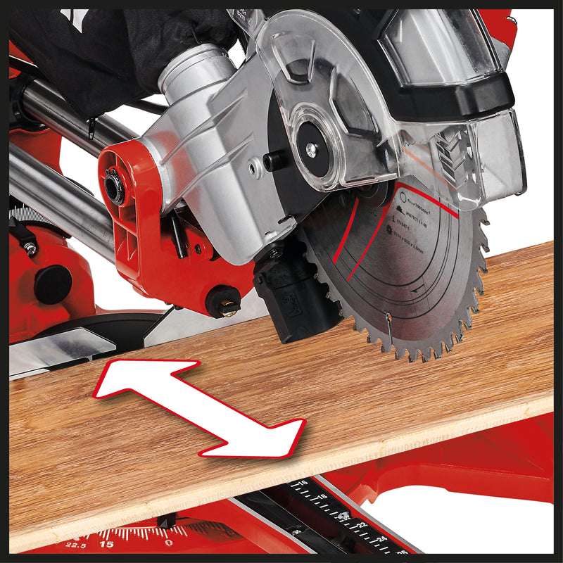 Einhell TC-SM 2131/2 Dual Zug-Kapp-Gehrungssäge mit Laser, 1500 W
