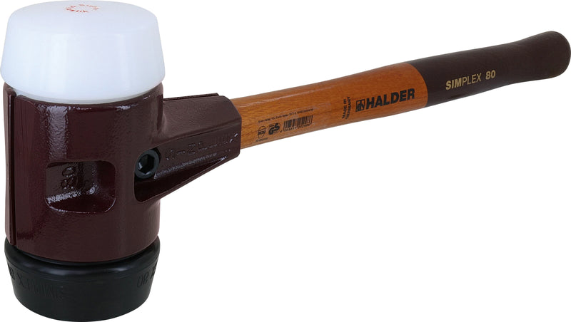 Halder Simplex-Schonhammer 60 mm Gummi schwarz, Plastik weiß