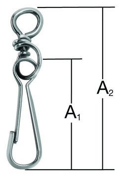 VORMANN Simplexhaken mit Wirbel, vernickelt, 71 mm, 2 Stück