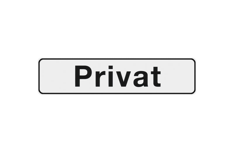 Conmetall Meister Hinweisschild 200 x 48 mm Privat, PVC weiß selbstklebend