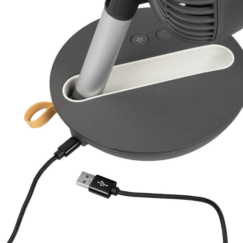 Eurom Vento Cordless Tischventilator grau, 14 cm, 4 Leistungsstufen, Akku
