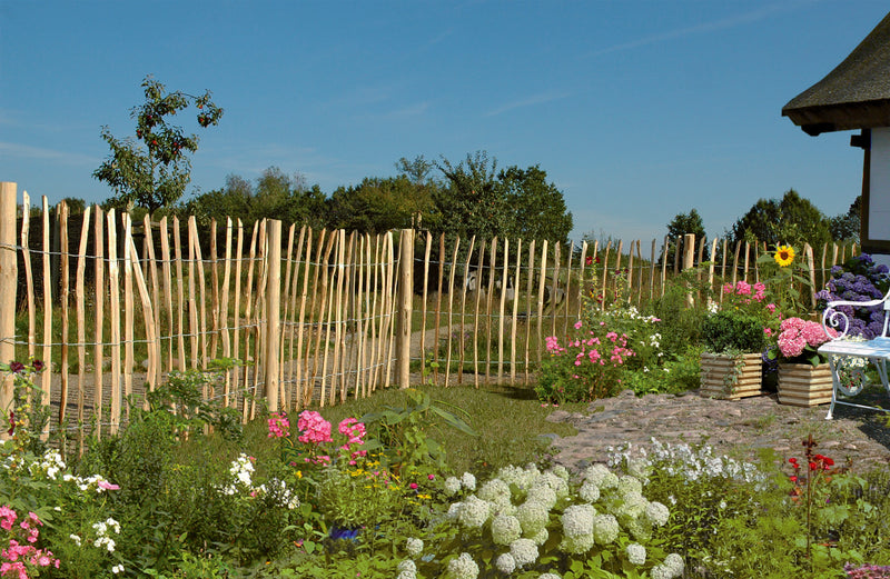 Joda® RUSTIK-ROLLZAUN Staketenzaun aus Holz, naturbelassen, Haselnuss