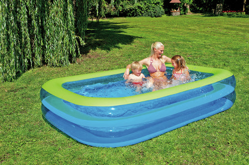 VEDES Family Pool Planschbecken blau, eckig, 262 x 175 x 50 cm