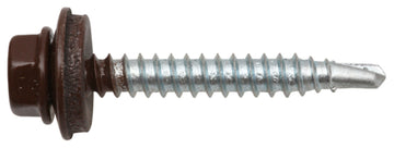 SWG Bohrschraube mit Sechskantkopf, verzinkt, Schokobraun (RAL 8017), 4,8x35 mm