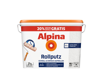 Alpina Rollputz weiß pastöser Oberputz, 10 kg Eimer