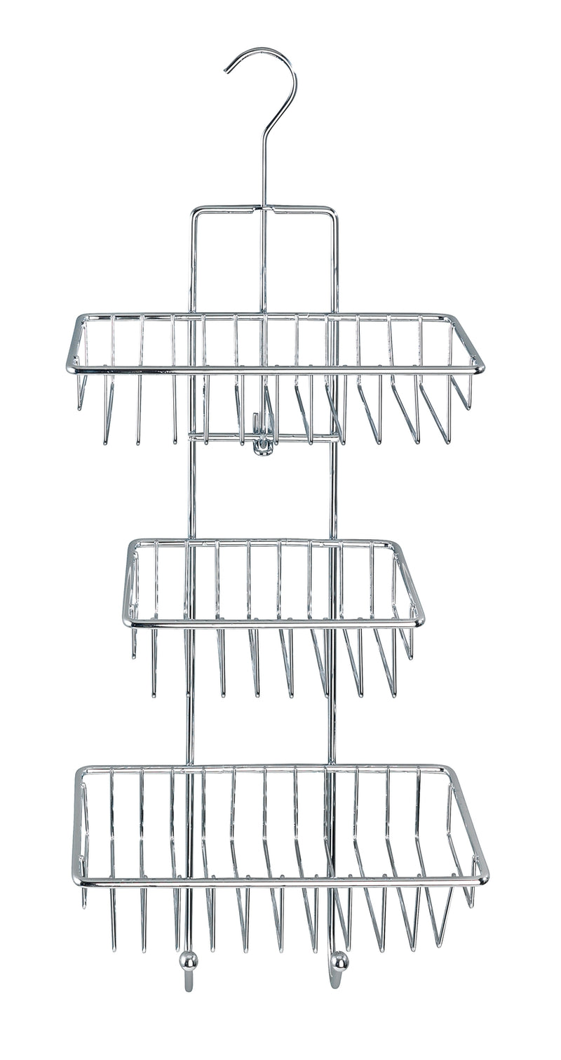 WENKO Milano Duschcaddy, verchromt, mit 3 Ablagekörben
