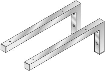 FACKELMANN Hype Winkelhalter 2er-Set in Grau inkl. Befestigungsmaterial
