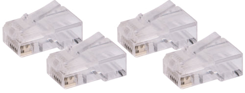 SCHWAIGER Westernstecker 8-polig, vergoldete Kontakte, transparent, 4 Stück (ISDN)